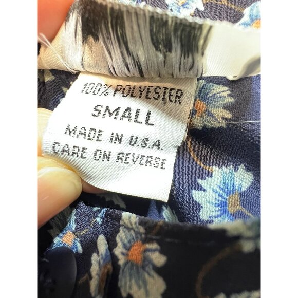 Sostanza Women's Coastal Midi Skirt Size Small Navy White Floral - Picture 4 of 9